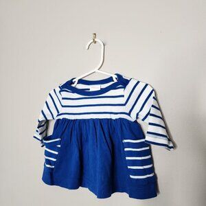 HANNA ANDERSSON Blue Stripe Dress & Bloomers